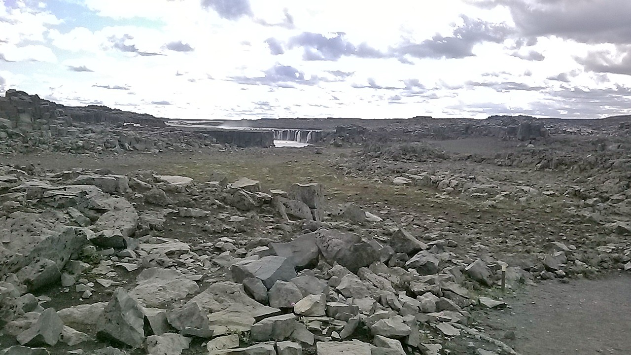 Waterfall Selfoss near Dettifoss, North-Iceland